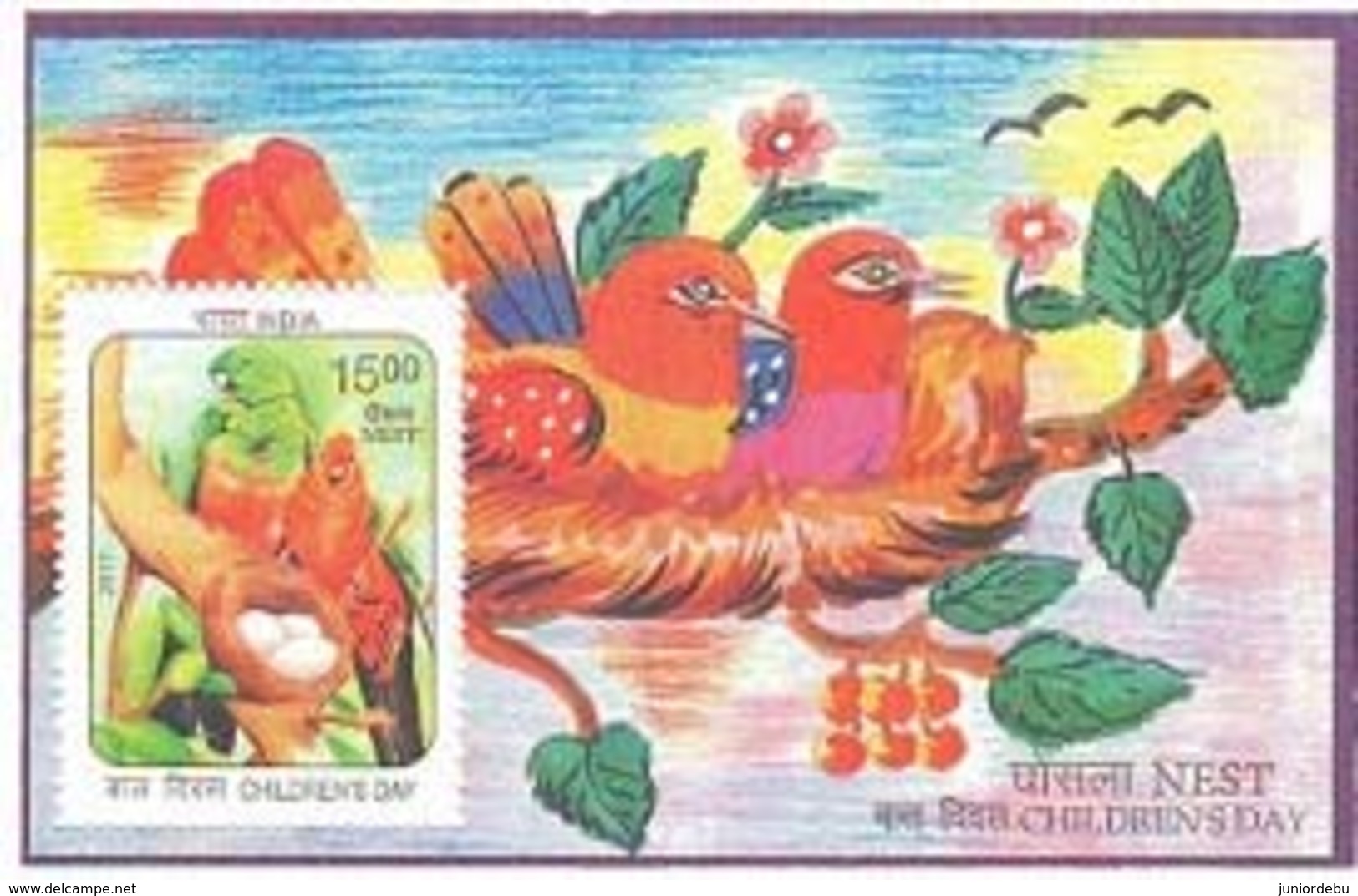 India - 2017 - Children's Day - MNH - 2 Diff MIniature Sheets. ( Bird, Bird Nest, Children Painting ) - Nuevos