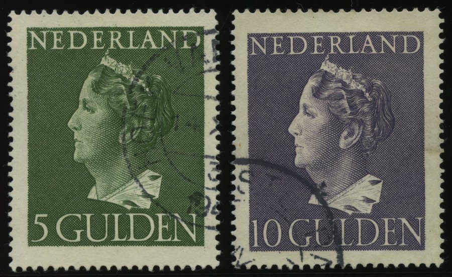 NIEDERLANDE 455/6 O, 1946, 5 Und 10 G. Königin Wilhelmina, 2 Prachtwerte, Mi. 76.- - Netherlands