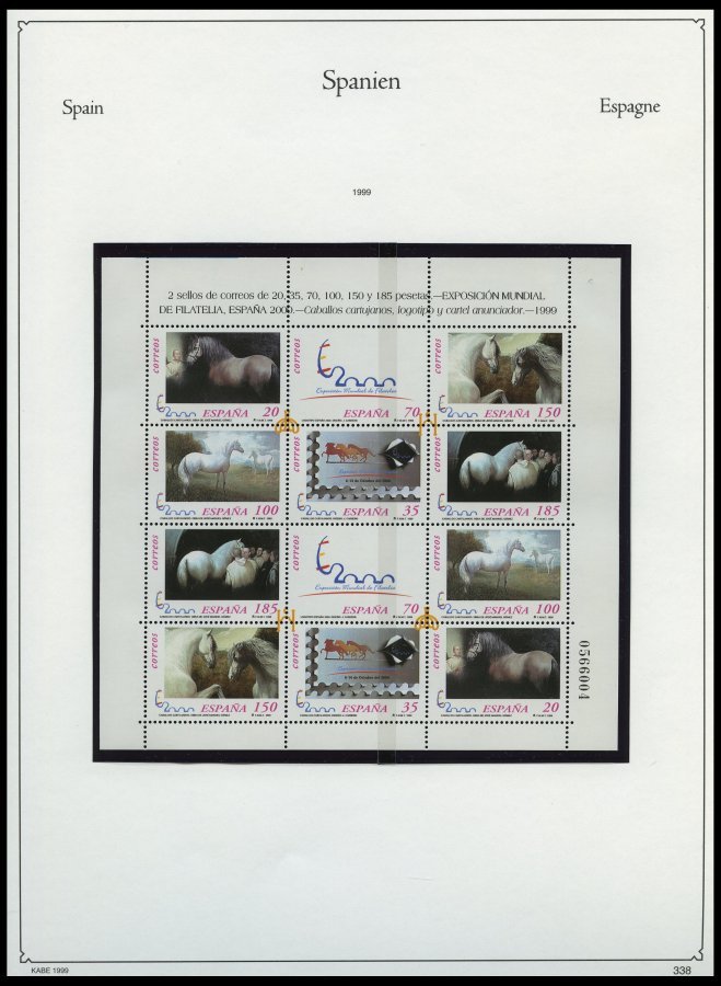 SPANIEN **, Postfrische Sammlung Spanien Von 1991-2002 Im KA-BE Album, Bis 1999 Komplett, Mit Vielen Kleinbogen, Prachte - Usados