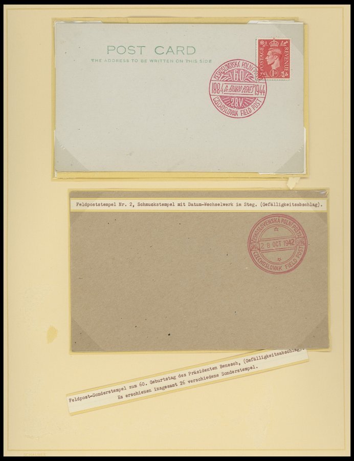 TSCHECHOSLOWAKEI Brief,o,*, **, 1940-48, Interessante Sammlung Mit 27 Bedarfsbelegen, Dabei Feldpost, Zensurbelege, Dazu - Colecciones & Series