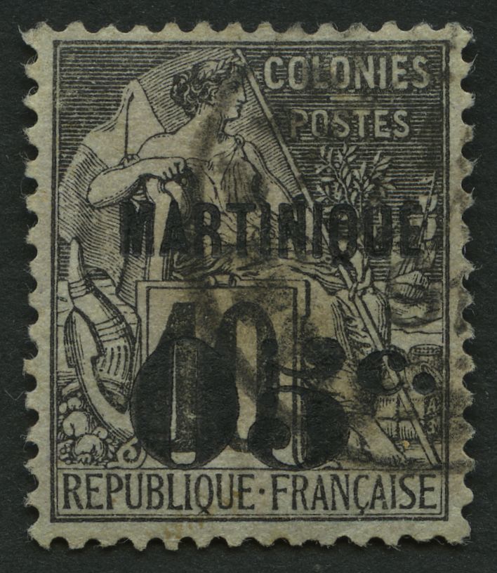 MARTINIQUE 8 O, 1891, 05 C. Auf 10 C. Schwarz Auf Lila, Pracht, Signiert Köhler, Mi. 70.- - Otros & Sin Clasificación