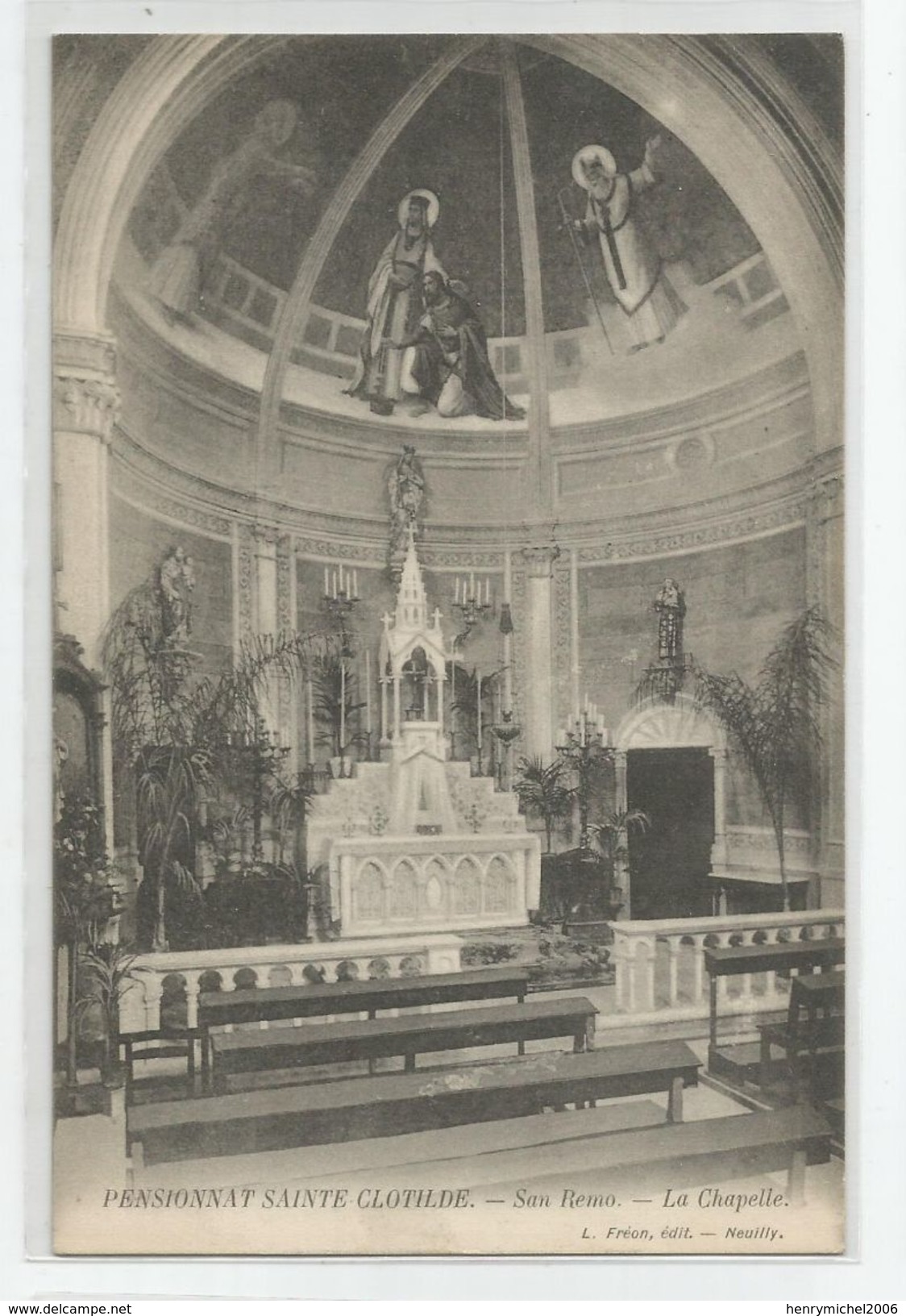 Italie Italia Italy - Liguria - San Remo Pensionnat Sainte Clotilde La Chapelle Intérieure 1911 - San Remo