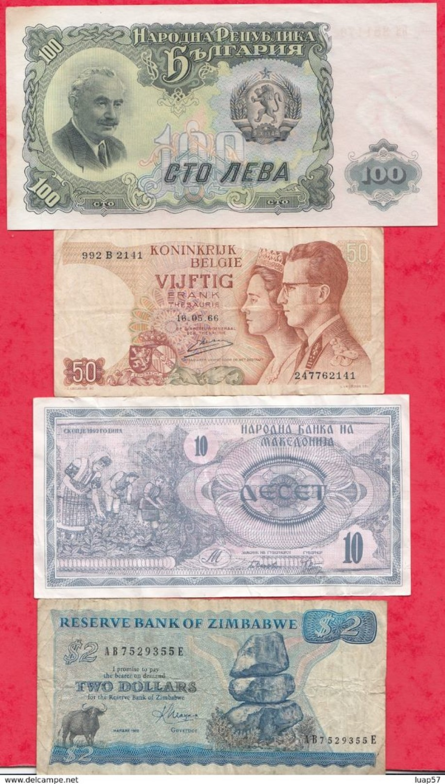 Pays Du Monde 8 Billets 5 Dans L 'état Et 2 état Moyen 1 Usagé  Lot N °348 (Billets Scannés Dans L 'ordre De Qualité) - Lots & Kiloware - Banknotes