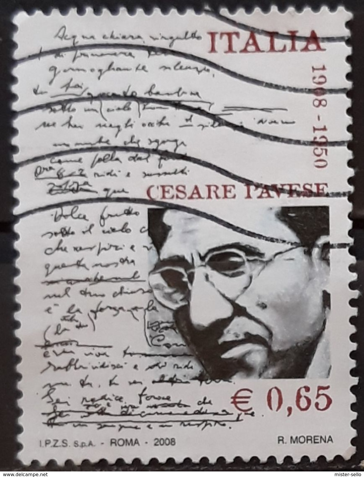 ITALIA 2008 The 100th Anniversary Of The Birth Of Cesare Pavese. USADO - USED. - 2001-10: Usati