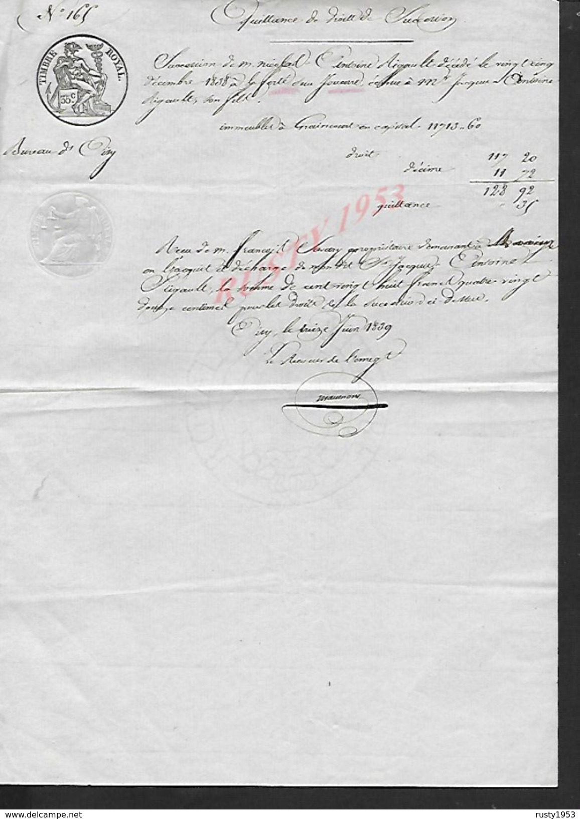 FERTE SOUS JOUARRE 1869 ACTE QUITTANCE : - Manuscripts