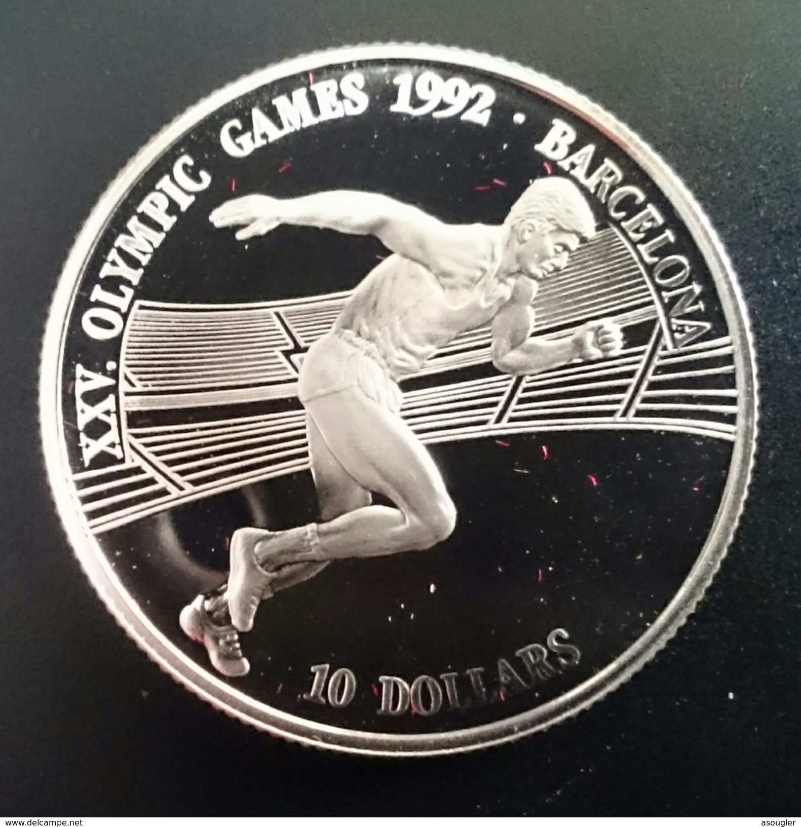 COOK ISLANDS 10 DOLLARS 1990 SILVER PROOF "OLYMPIC GAMES 1992" (free Shipping Via Registered Air Mail) - Cook Islands