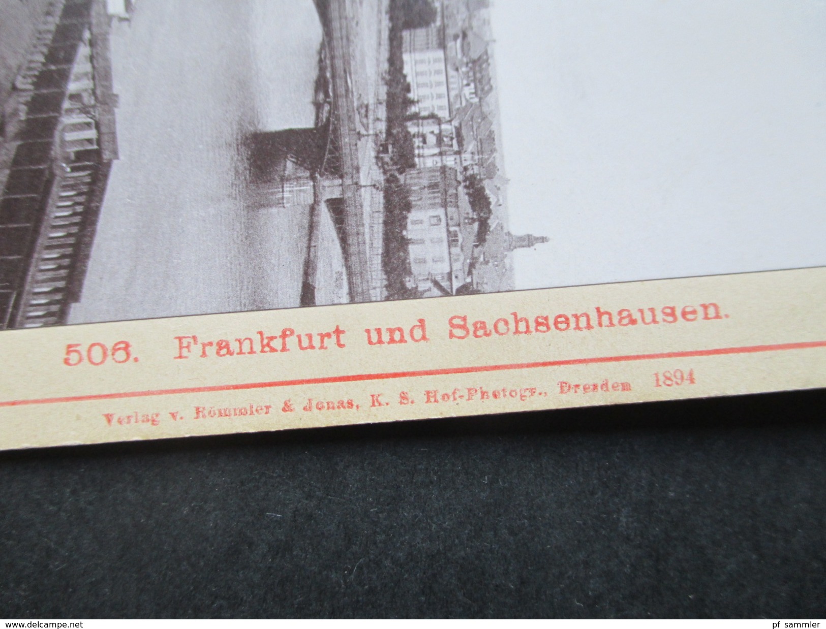 Foto 1894 Frankfurt Am Main 506 Frankfurt Und Sachsenhausen. Verlag V. Römmler & Jonas Hof Photogr. Dresden - Alte (vor 1900)