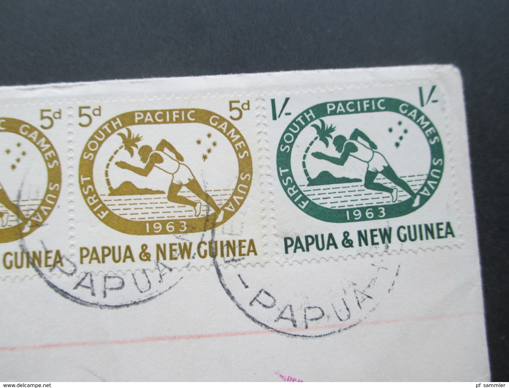 Papua & New Guinea / Neuguinea 1963 Südpazifische Sportspiele Suva / Fidschi. Nr. 50/51 MiF Nach Tucson Mit 8 Stempeln!! - Papua New Guinea