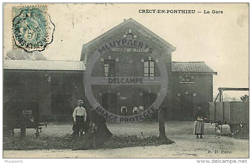 /! 1648 - CPA/CPSM - 80 : Crécy En Ponthieu : La Gare - Crecy En Ponthieu