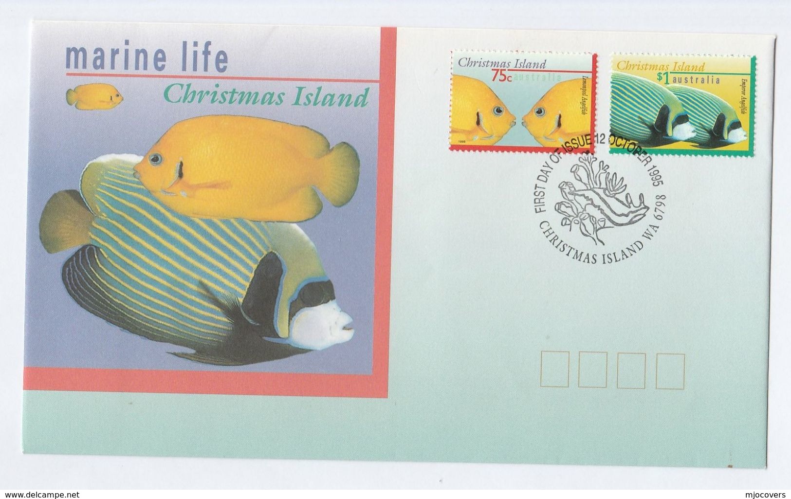 1995 CHRISTMAS ISLAND FDC FISH Stamps Cover - Fishes