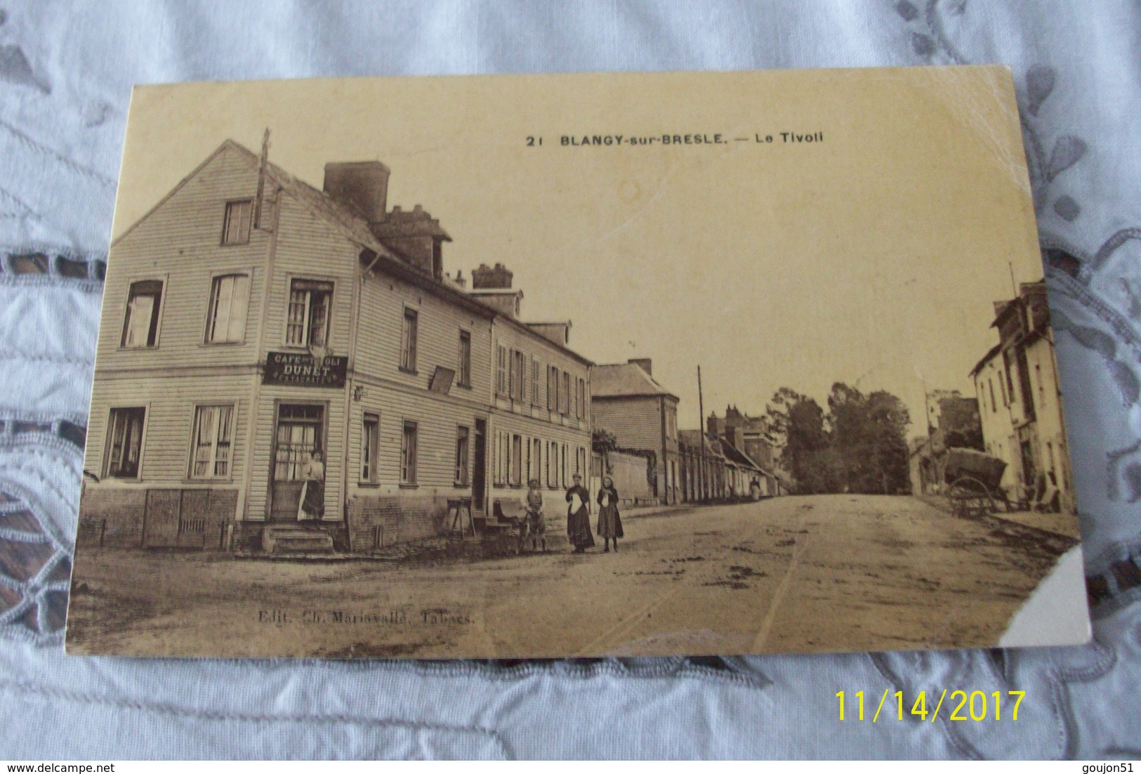 Cpa BLANGY-sur-BRESLE Le Tivoli ( Carte Dédoublée+coin Gauche Arraché Voir Scan) - Other & Unclassified