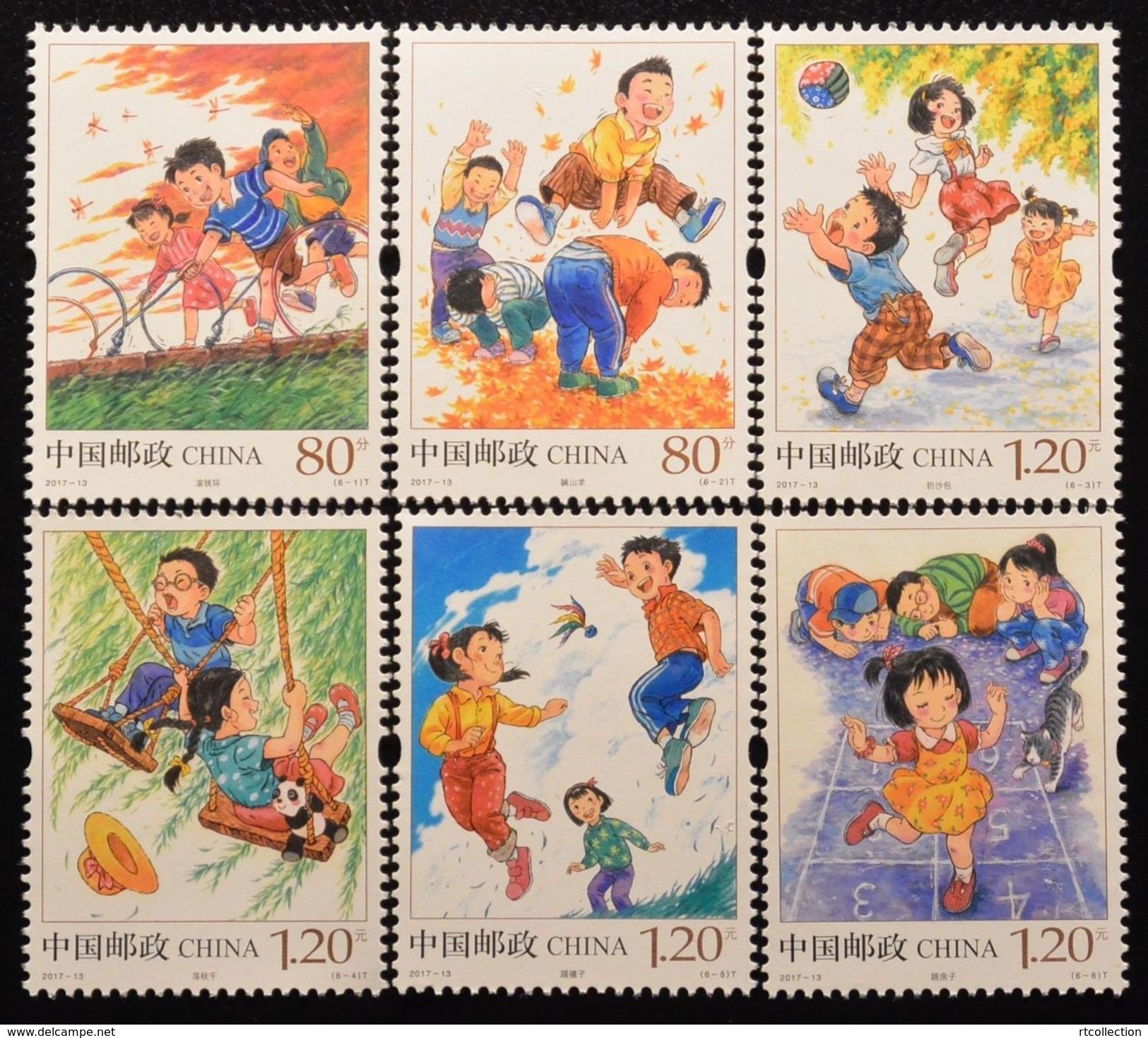 China 2017 - A Set Children's Games Toy Childhood Youth Art Paintings Sports Children Play Cultures Stamps MNH 2017-13 - Unclassified