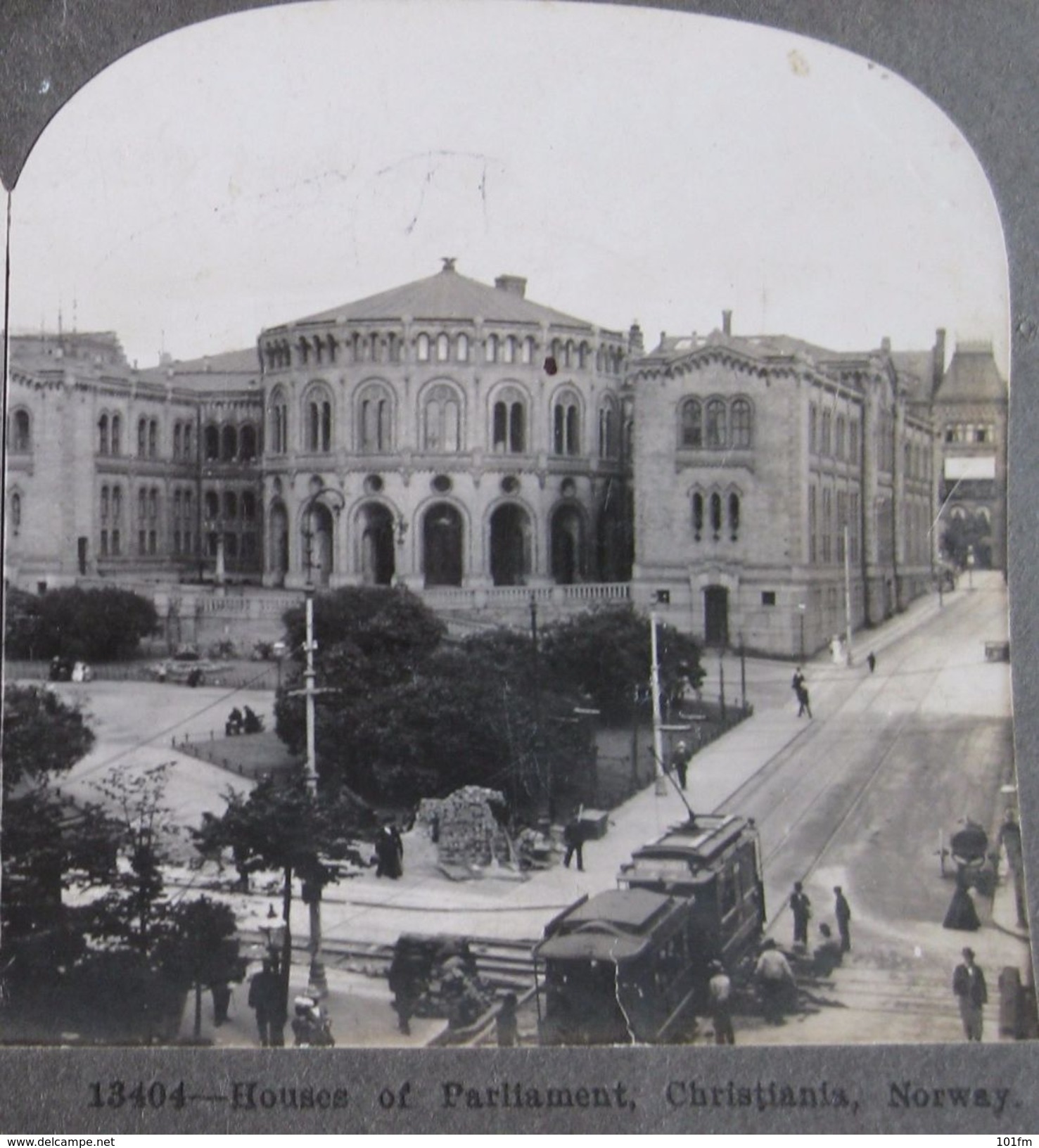 CARTE STEREOSCOPIQUE  - NORWAY - OSLO, CHRISTIANIA - HOUSE OF PARLIAMENT, STEREO PHOTO - Estereoscópicas