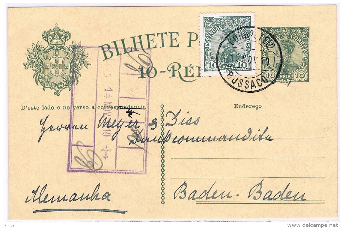 Portugal, 1910, # OM 48, Bussaco-Baden - Lettres & Documents