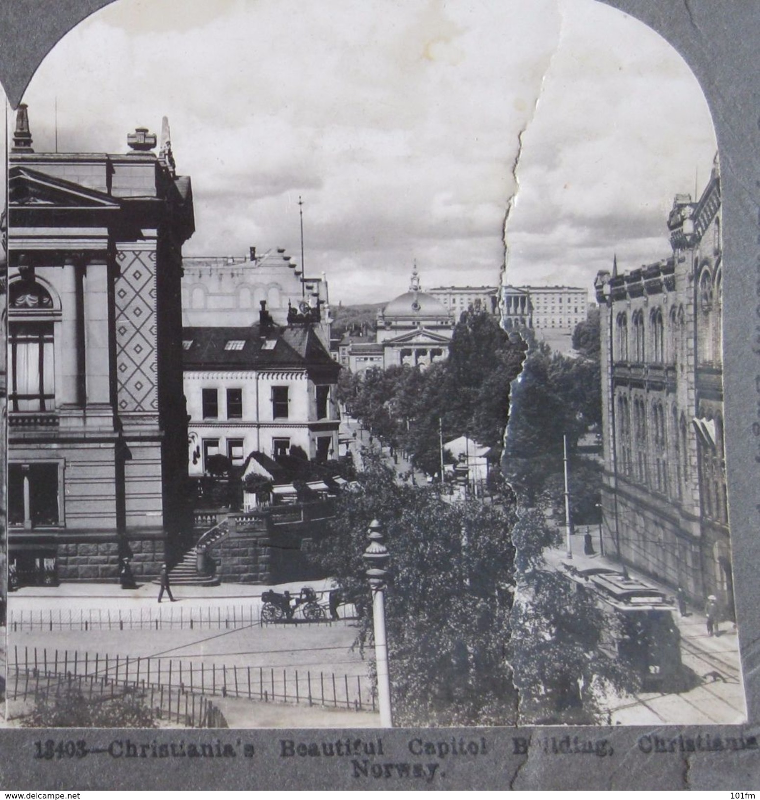 CARTE STEREOSCOPIQUE  - NORWAY - OSLO, CHRISTIANIA - EIDSVOLDS PLADS, STEREO PHOTO - Cartoline Stereoscopiche