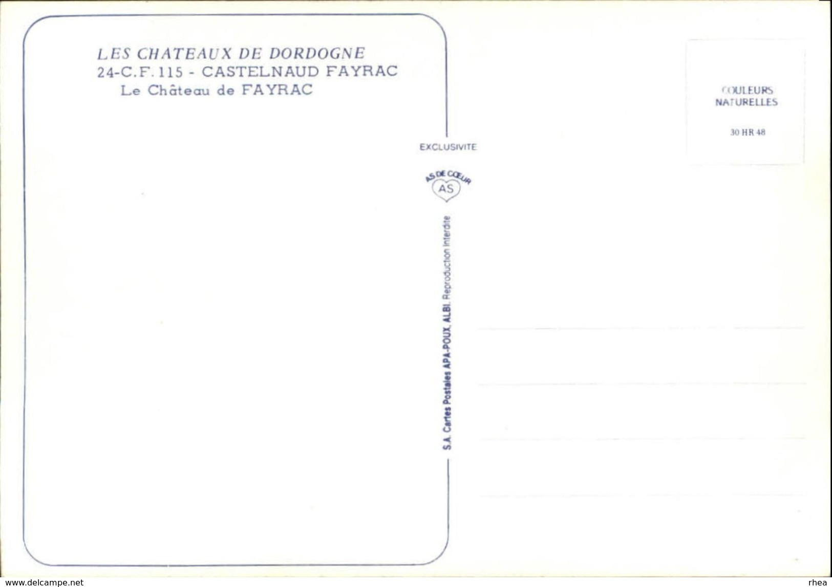 24 - FAYRAC - Chateau - Autres & Non Classés