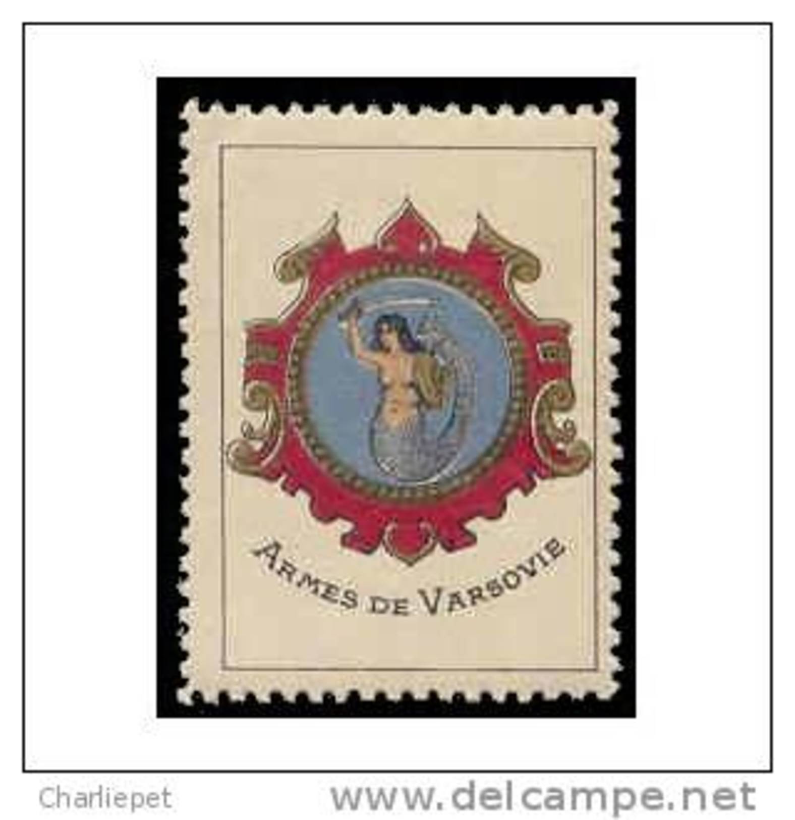 France WWI Arms De Varsovie Depicting The Coat Of Arms Of The City Of Warsaw Vignette Poster Stamp - Other & Unclassified