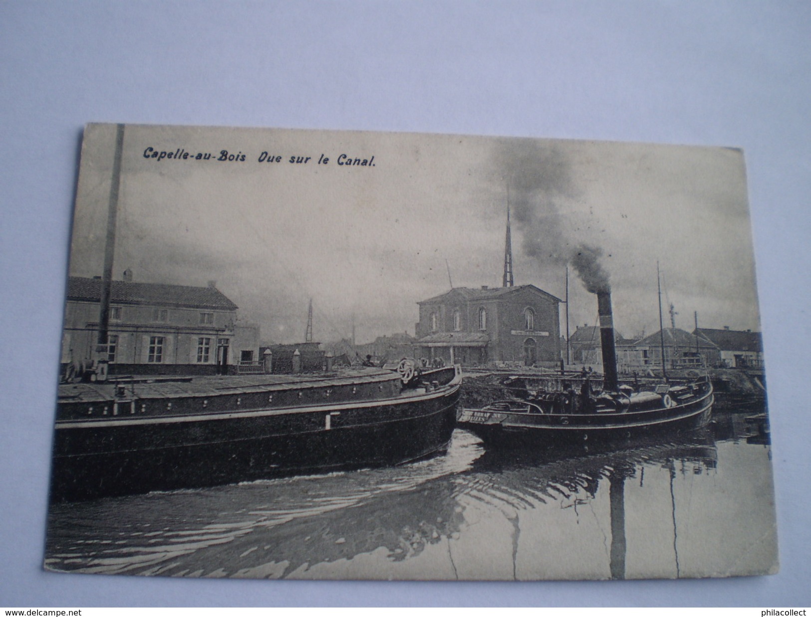 (Kapelle-op-den-Bos) Capelle-au-Bois. Vue Sur Le Canal (schip) Used 1910 - Kapelle-op-den-Bos