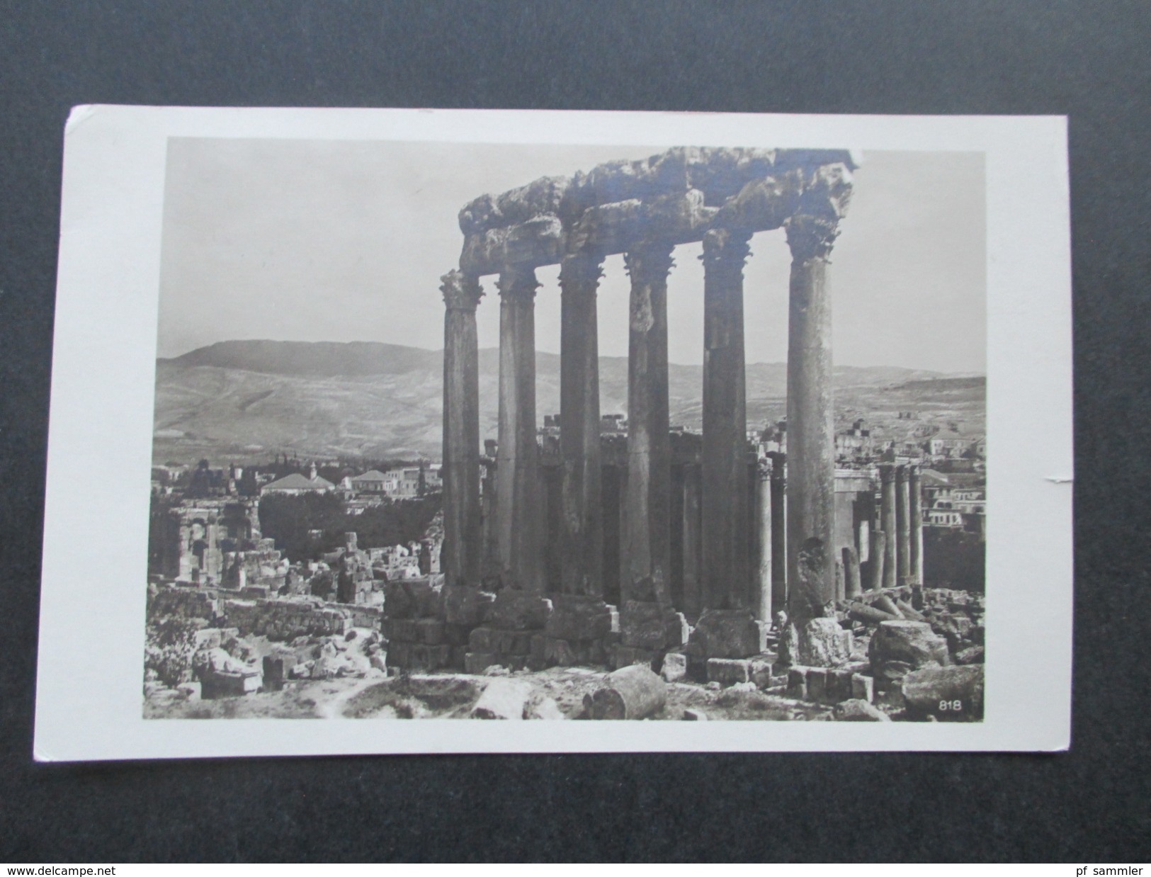 AK Echtfoto 1933 Syrien Baalbek Jupiter Tempel. Frankatur Libanon. Gesendet Nach Hamburg - Syrien