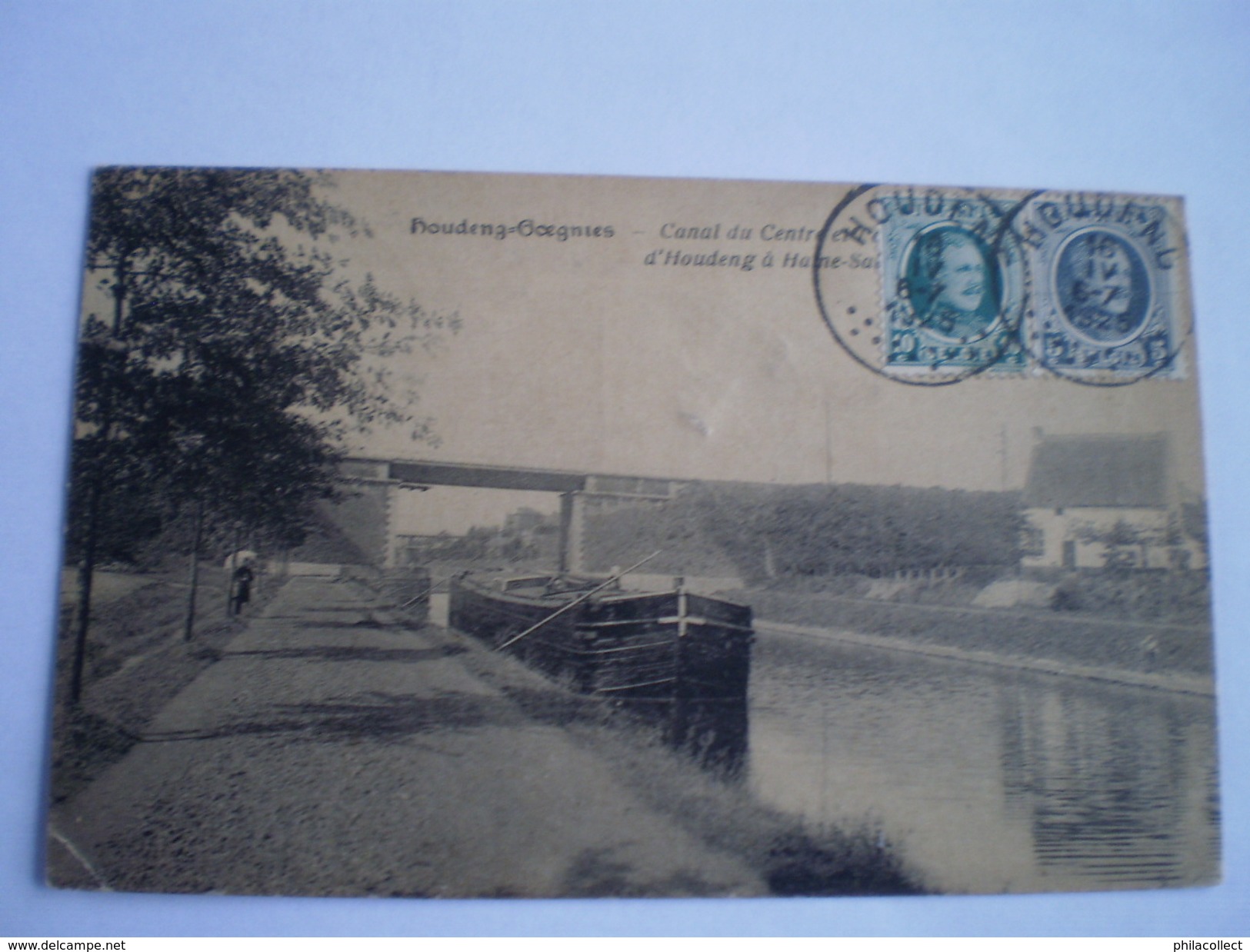 Houdeng-Goegnies = Canal Du Centre // Used 1925 Ed Pilette - Delcuve // Rare - Andere & Zonder Classificatie