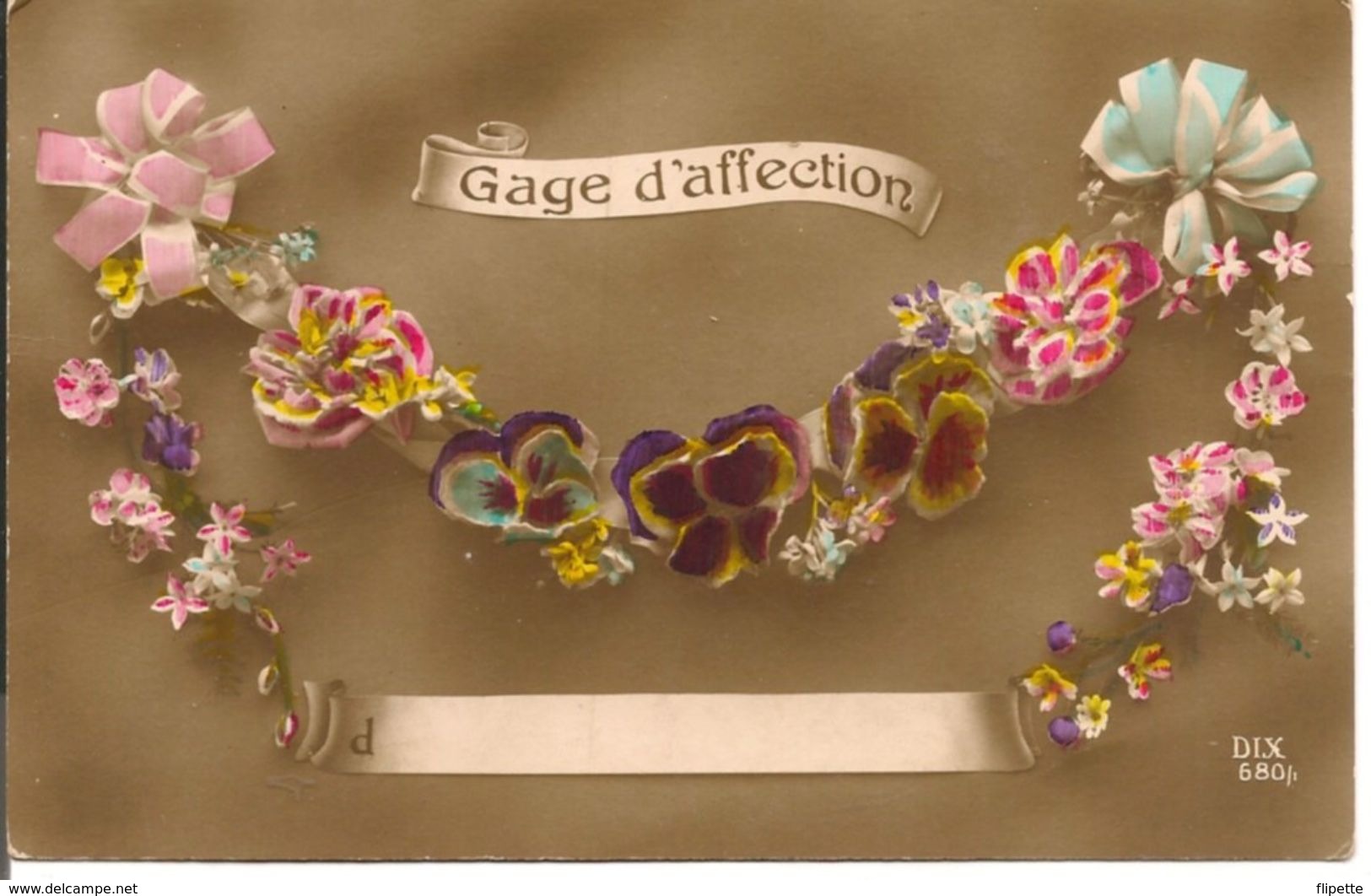 L40B010 - Gage D'Affection - Guirlande De Fleurs - Dix N°680 - Other & Unclassified