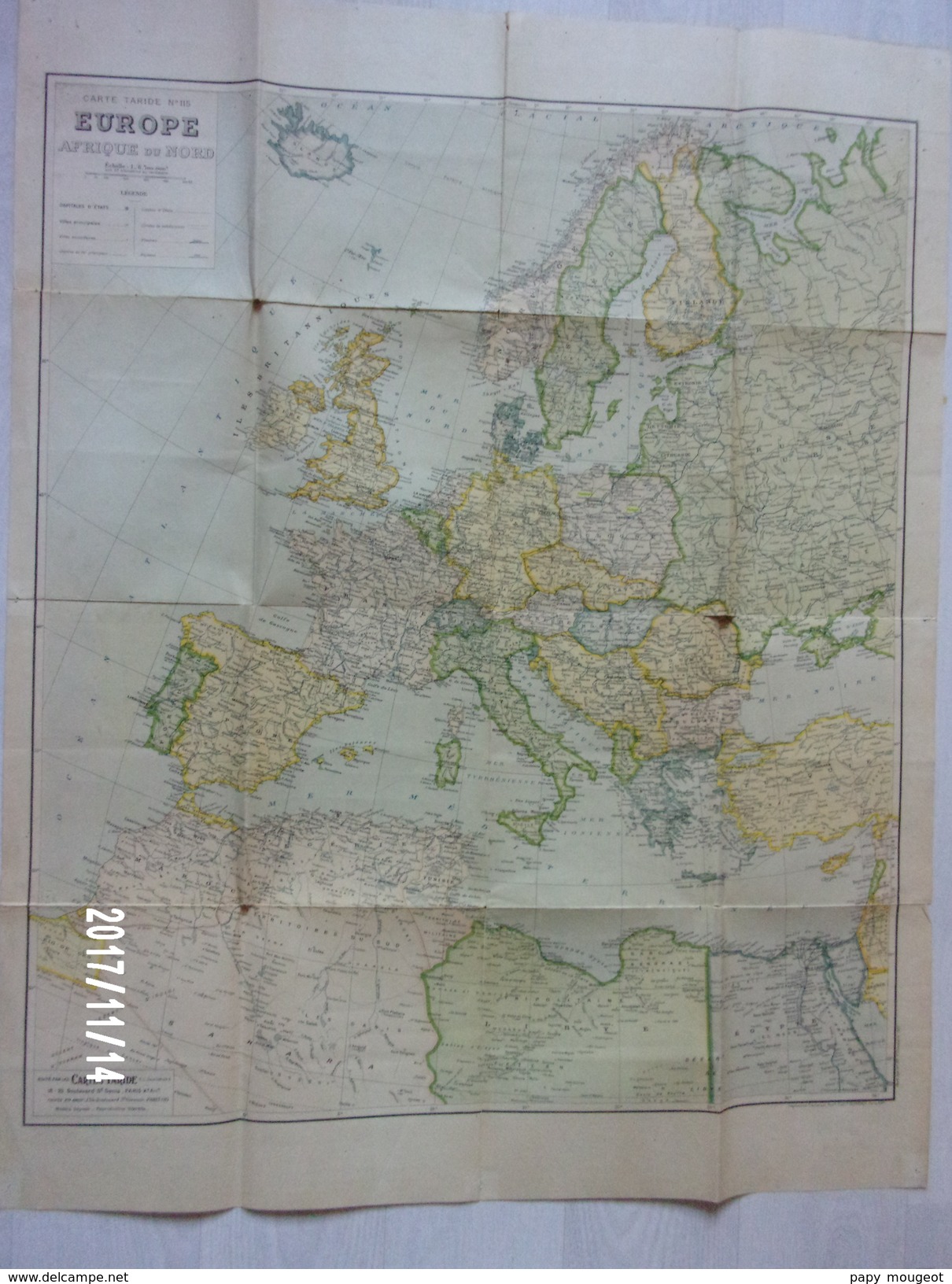 Carte Tarride N°115 Europe Afrique Du Nord - Cartes Géographiques
