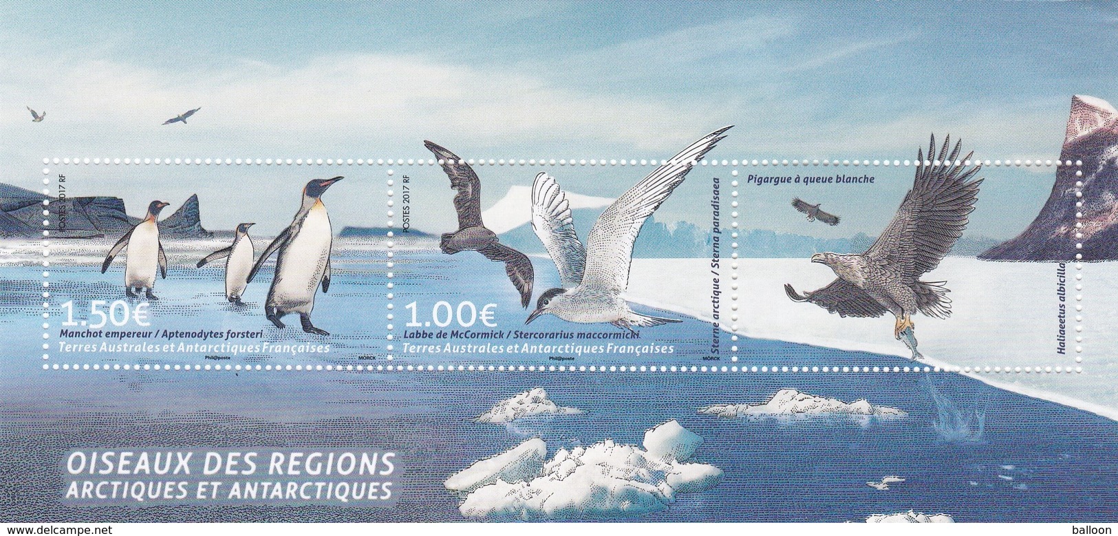 Emission Commune TAAF-Groenland - 2 Blocs - Oiseaux Des Régions Arctiques Et Antarctiques - Ungebraucht