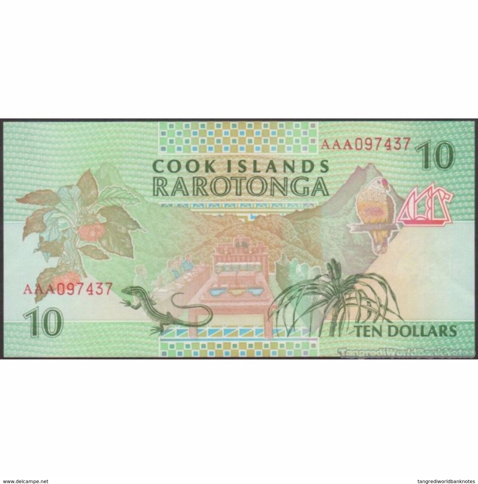 TWN - COOK ISLANDS 8a - 10 Dollars 1992 Prefix AAA - Rarotonga UNC - Isole Cook