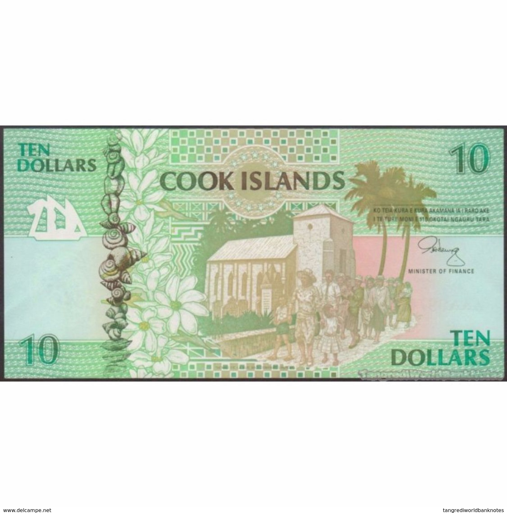 TWN - COOK ISLANDS 8a - 10 Dollars 1992 Prefix AAA - Rarotonga UNC - Cook