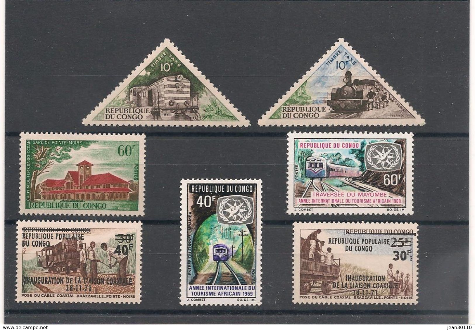 CONGO 1961/71  Lot ** Thème : Trains Côte: 12,00 € - Trenes