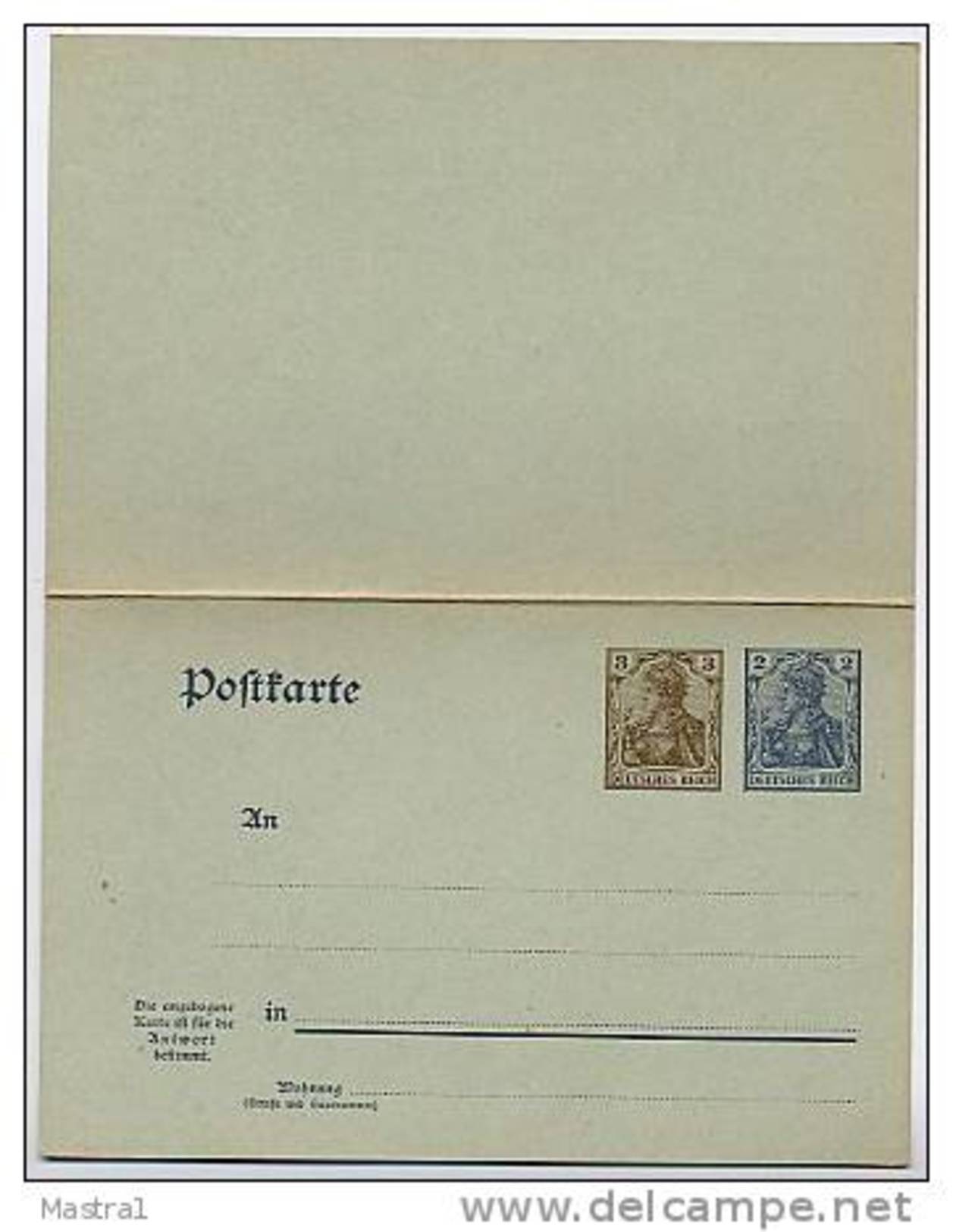 DR  P 72  Antwort-Postkarte ** 1906 - Sonstige & Ohne Zuordnung