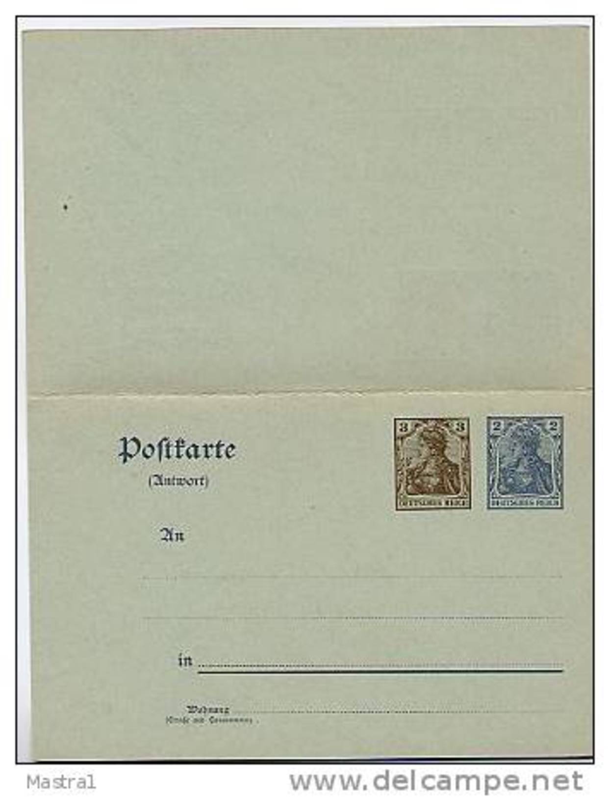 DR  P 72  Antwort-Postkarte ** 1906 - Sonstige & Ohne Zuordnung