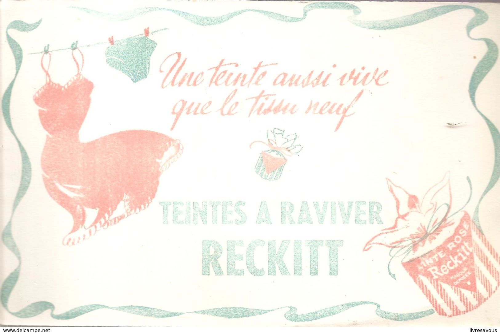 Buvard RECKITT TEINTES A RAVIVER Une Teinte Aussi Vive Que Le Tissu Neuf - Textile & Vestimentaire