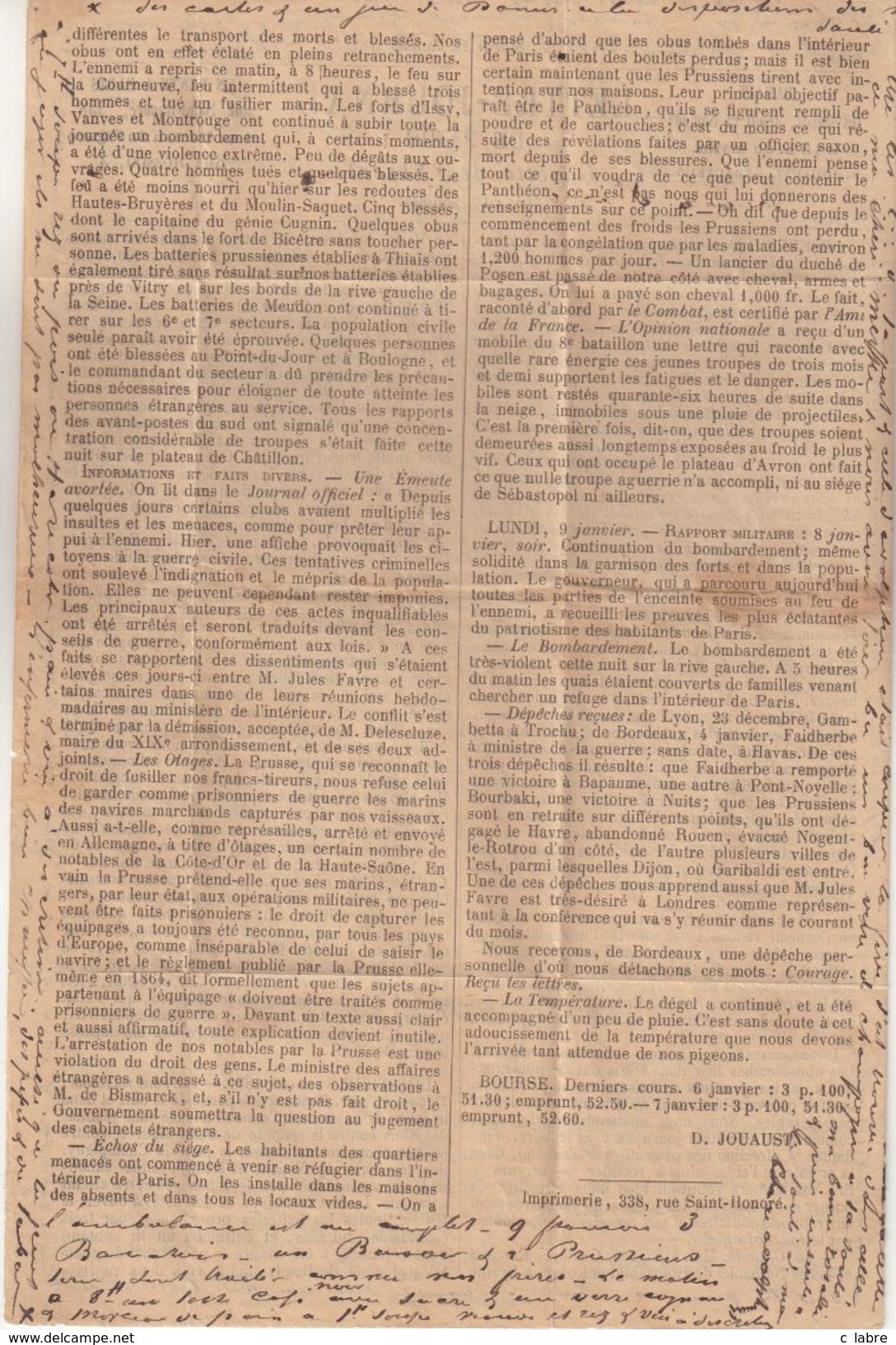 FRANCE : BALLON MONTE . GAZETTE DES ABSENTS N° 25 . DE PARIS LE 11/01/71 . POUR ANVERS . ( BELGIQUE ) . - Guerre De 1870