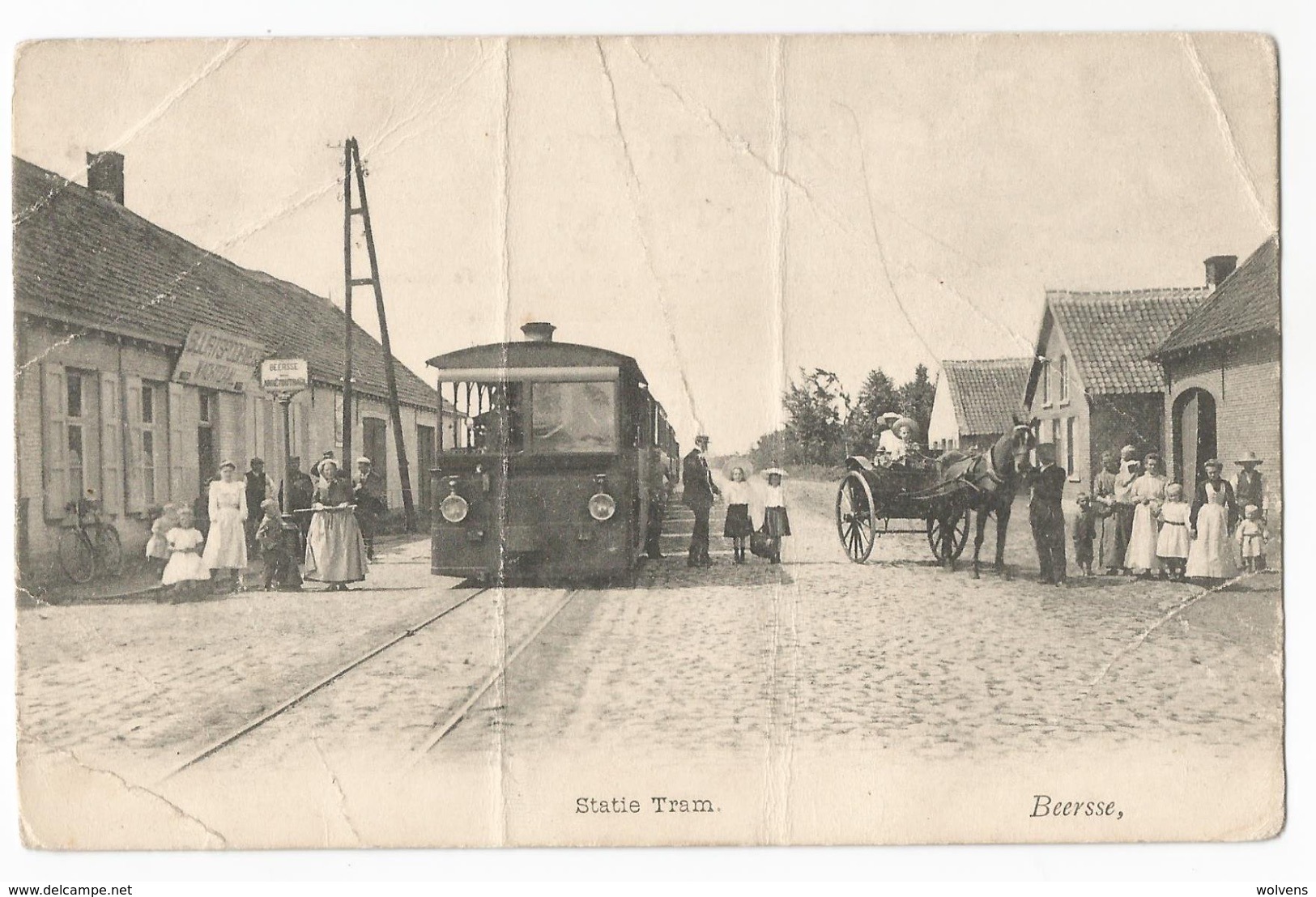 Beerse Statie Tram à Vapeur Tramway Oude Postkaart Carte Postale Ancienne - Beerse