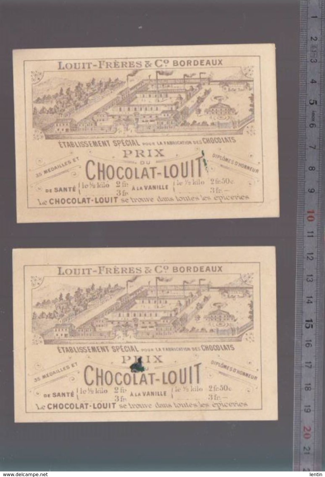 Chromos - Chocolat Louit - Lot De 2 - Visage Coiffure :  Yvonne Et Juliette - Louit