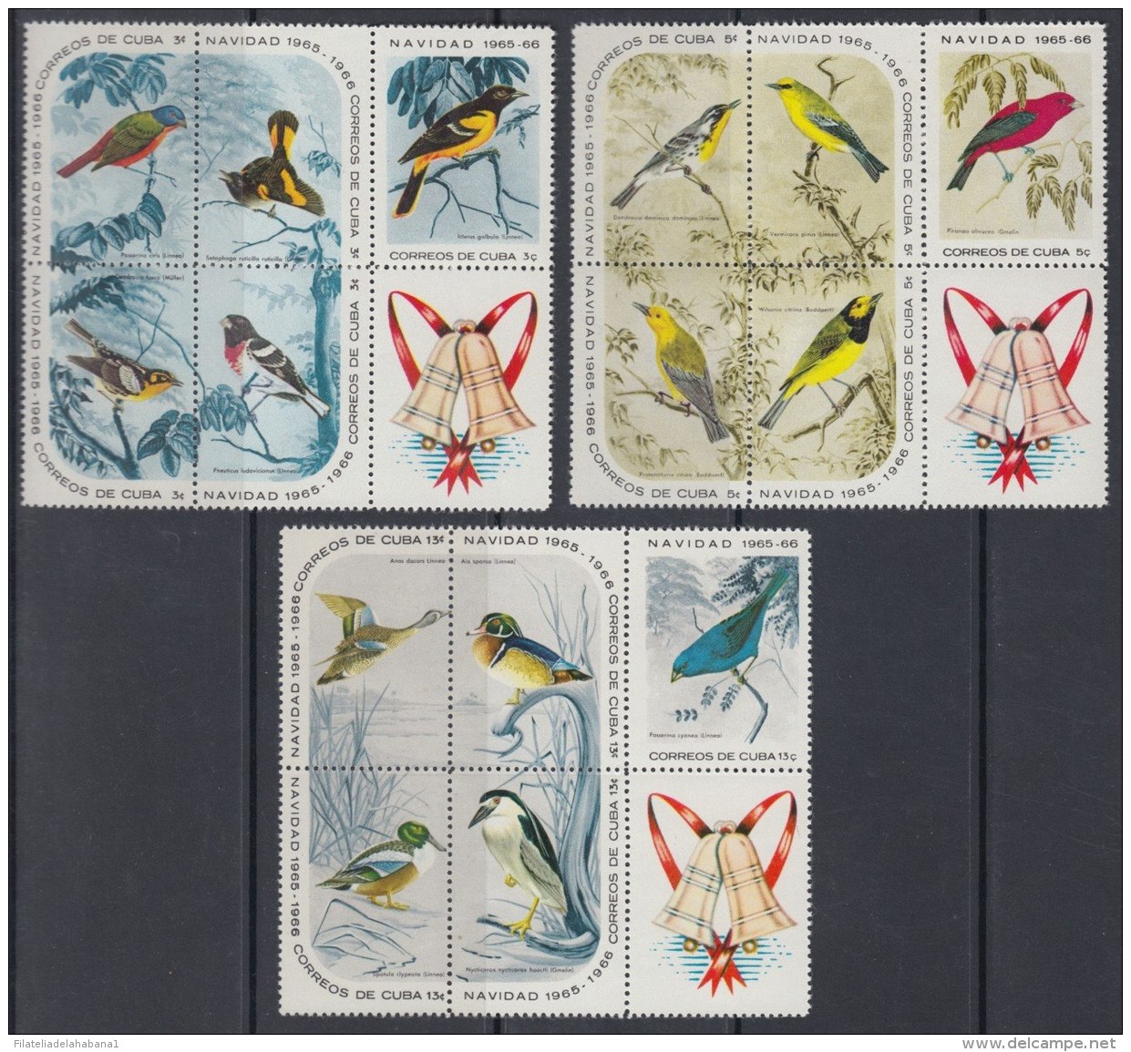 1965.102 CUBA 1965 MNH. Ed.1256-70. NAVIDAD CHRISTMAS BIRD AVES PAJAROS. - Neufs