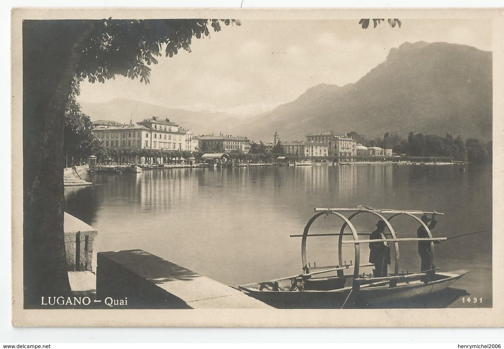 Suisse  Tessin Lugano Quai Pecheur Barque Ed Photo Alfredo Pinzi - Lugano