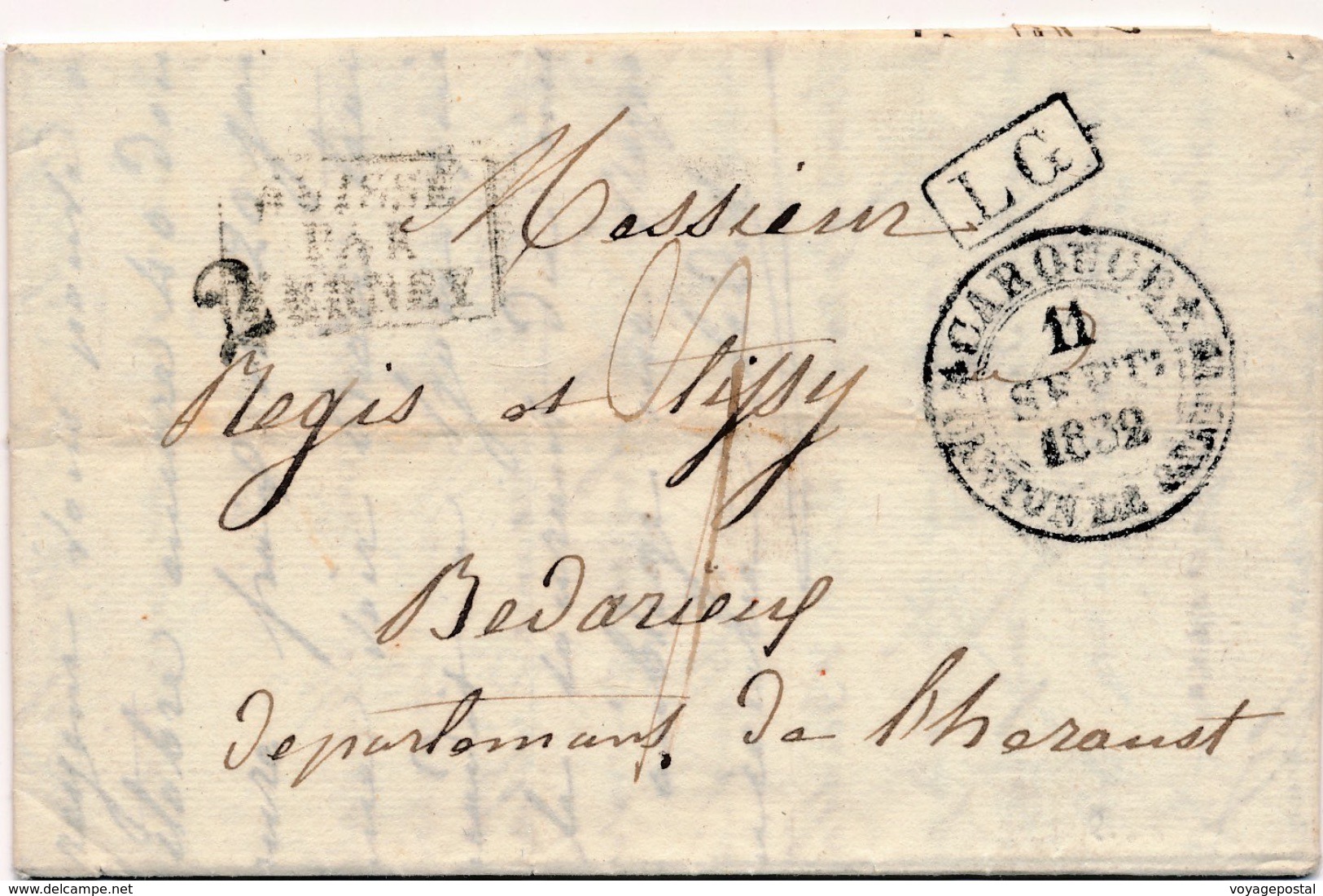 Lettre Cachet Carouge Canton De Genève Suisse Par Ferney LG 1832 - ...-1845 Voorlopers