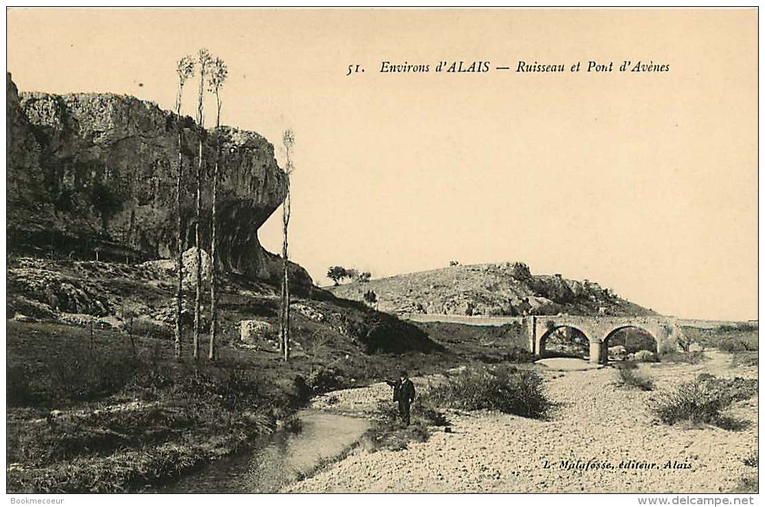 30   ALAIS   ENVIRONS  RUISSEAU ET PONT D'AVEN - Alès