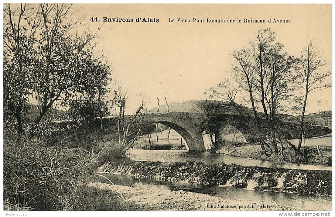 30   ALAIS   ENVIRONS LE VIEUX PONT ROMAIN SUR LE RUISSEAU D'AVEN  44 - Alès