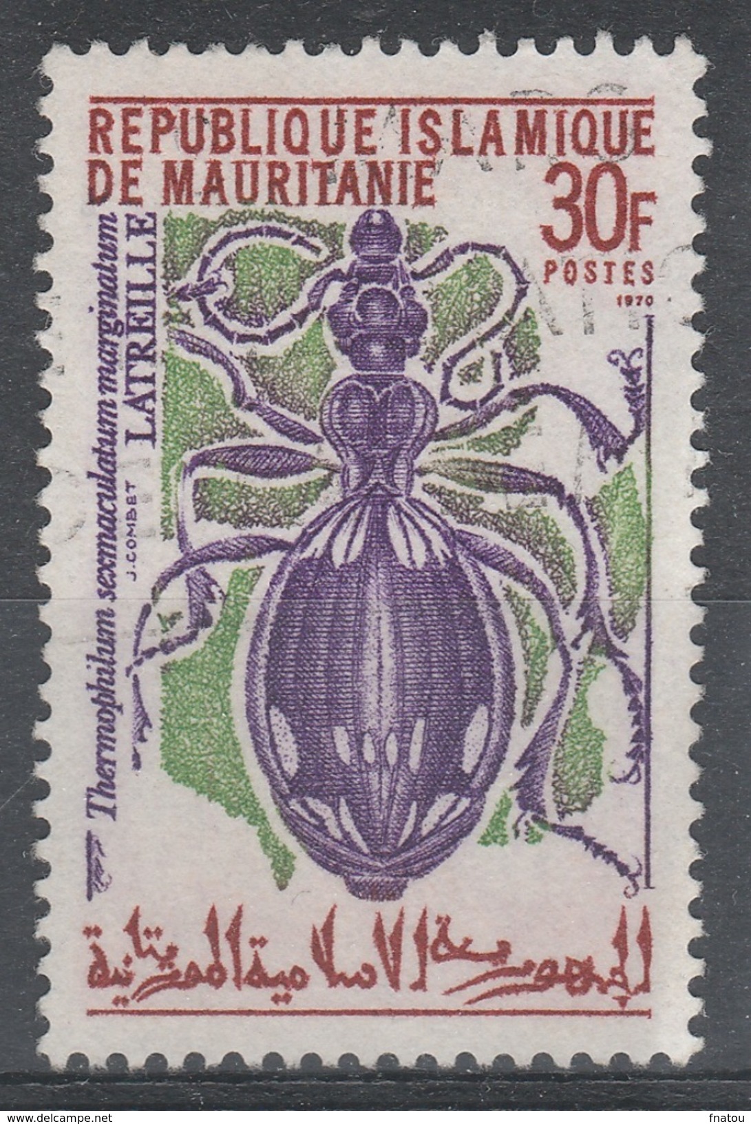 Mauritania, Insect, Anthia Sexmaculata, Beetle, 1970, VFU - Mauretanien (1960-...)