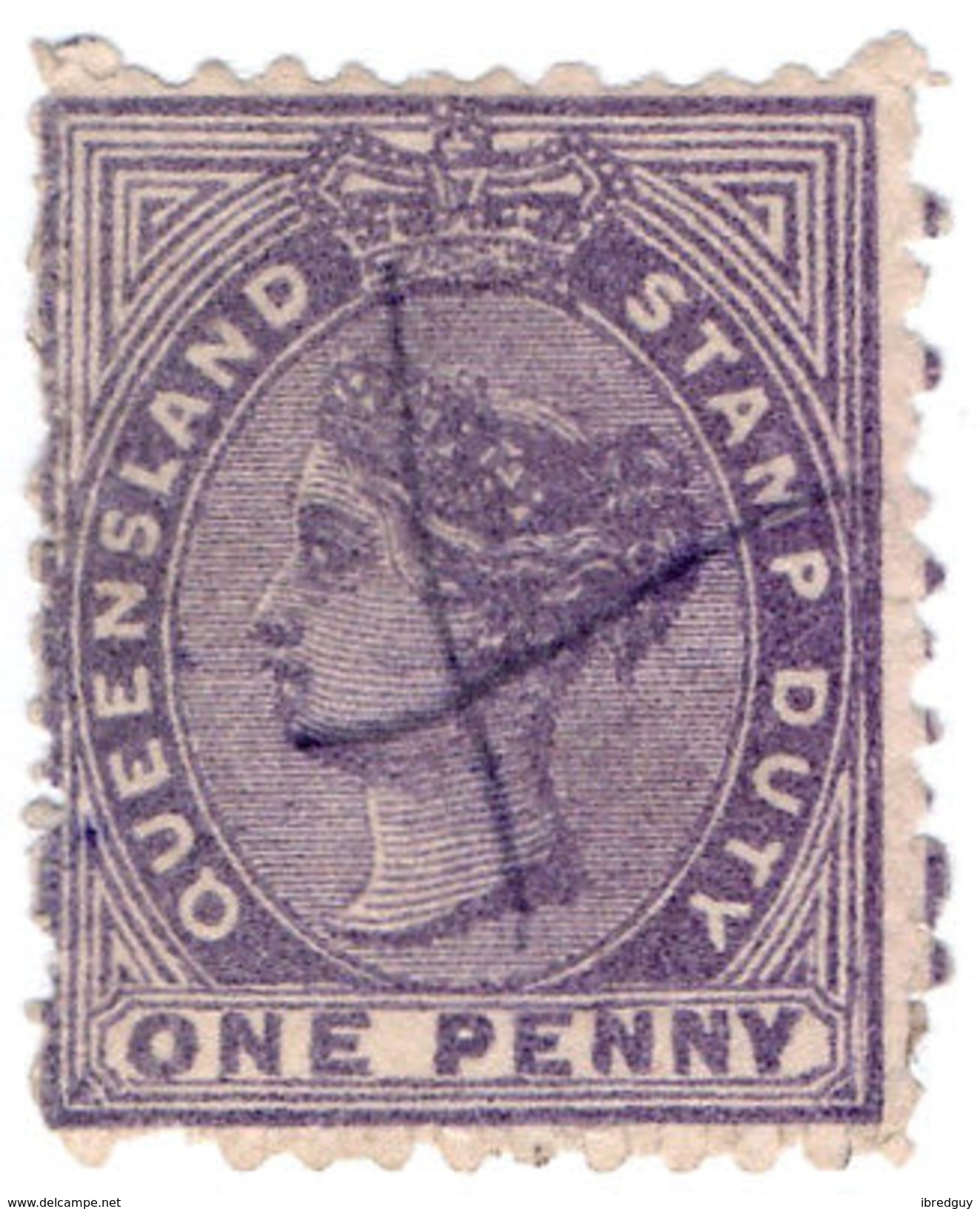 (I.B) Australia - Queensland Revenue : Stamp Duty 1d (1878) - Other & Unclassified