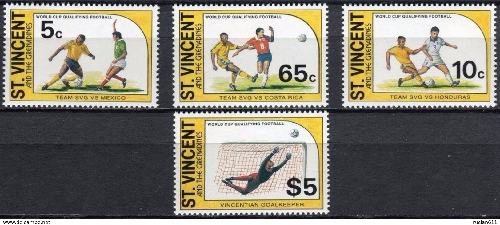 Soccer Football St Vincent Grenadines #2593/6 1994 World Cup USA MNH ** - 1994 – USA