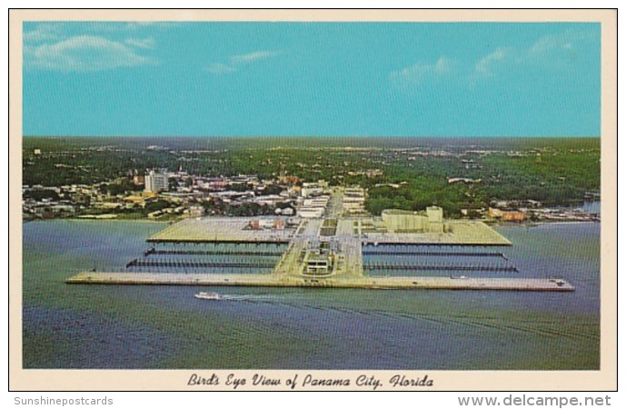 Florida Panama City Birds Eye View Showing New Marina And Auditorium - Panama City