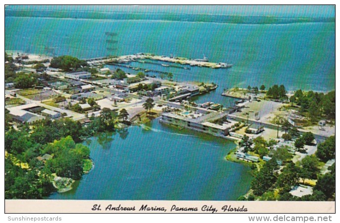 Florida Panama City St Andrews Marina Aerial View 1975 - Panamá City