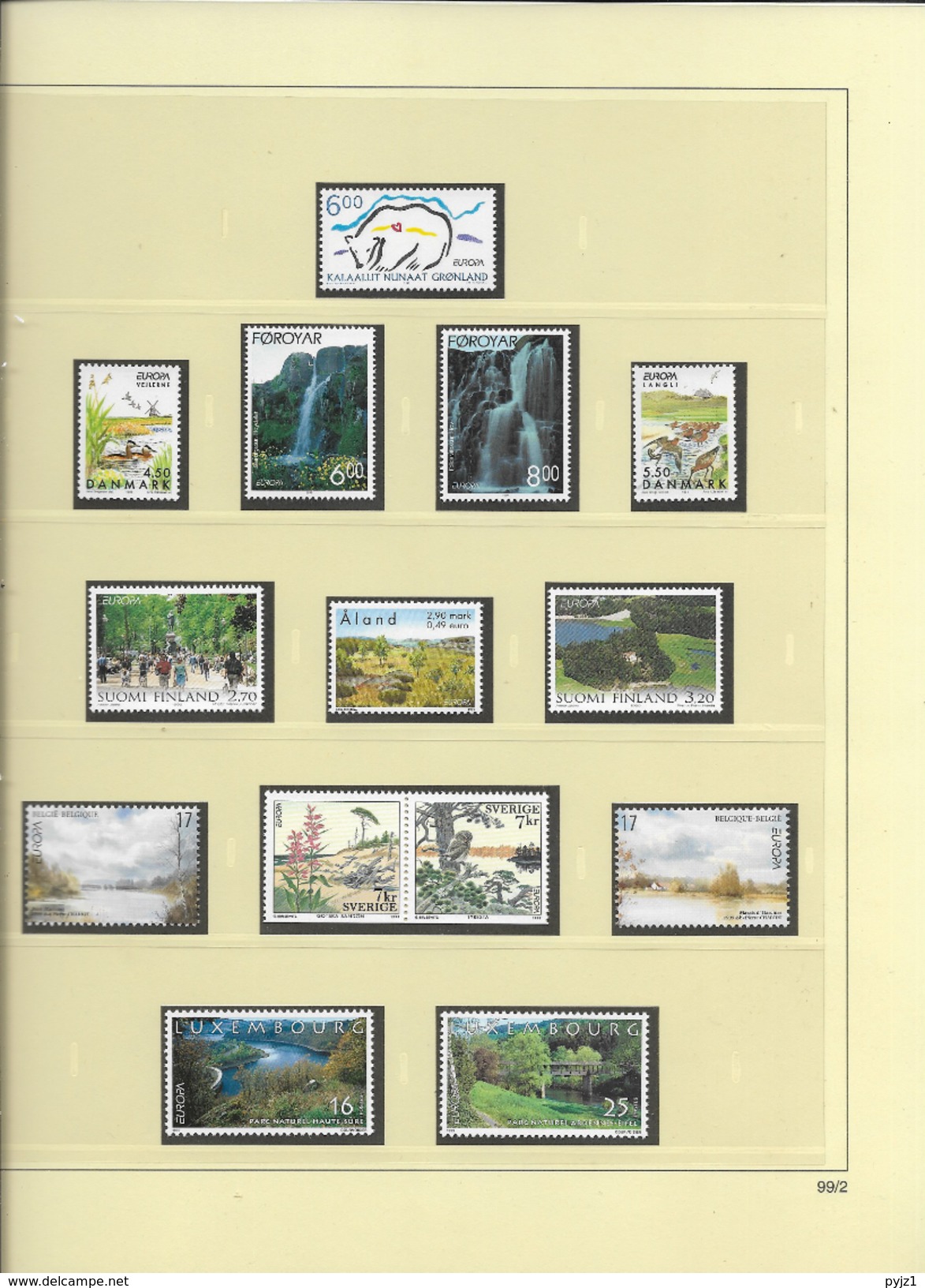 1999 MNH CEPT Year Collection According To SAFE Album, (11 Scans) Postfris** - Full Years