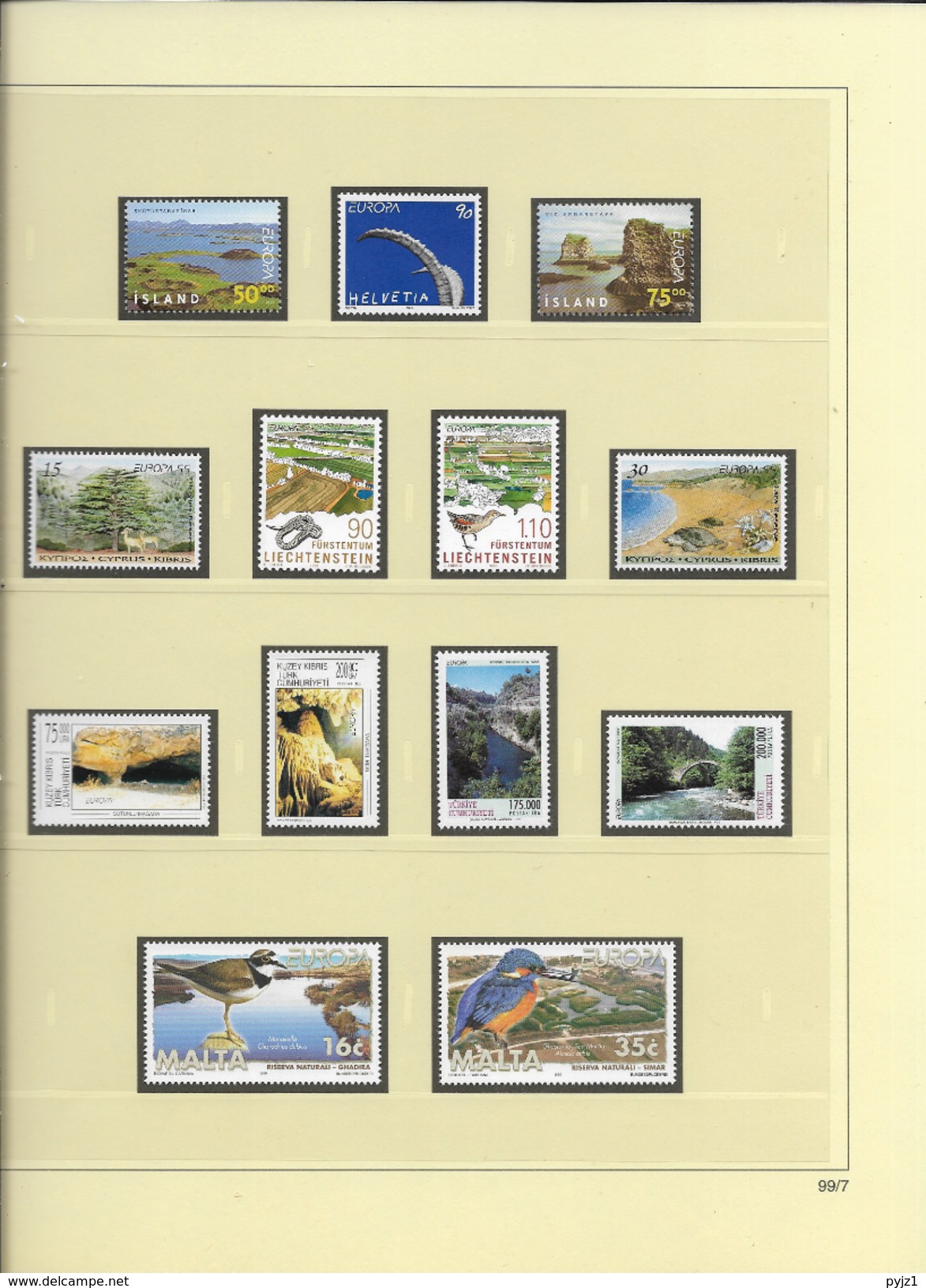 1999 MNH CEPT year collection according to SAFE album, (11 scans) postfris**