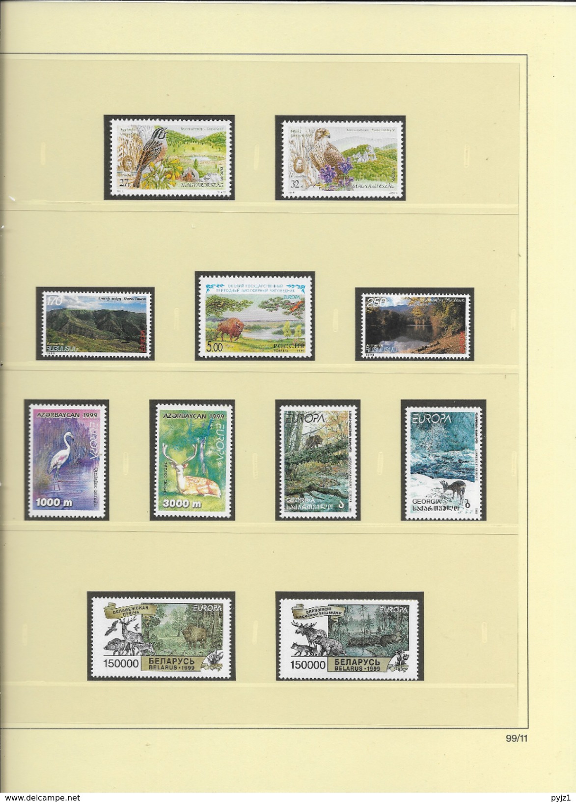 1999 MNH CEPT year collection according to SAFE album, (11 scans) postfris**