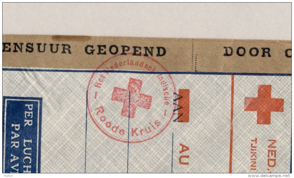 Nederlands Indië - 1940 - 35 Cent Wilhelmina Op Censored Rode Kruis Cover Van Soerabaja Naar Geneve / Schweiz - Netherlands Indies